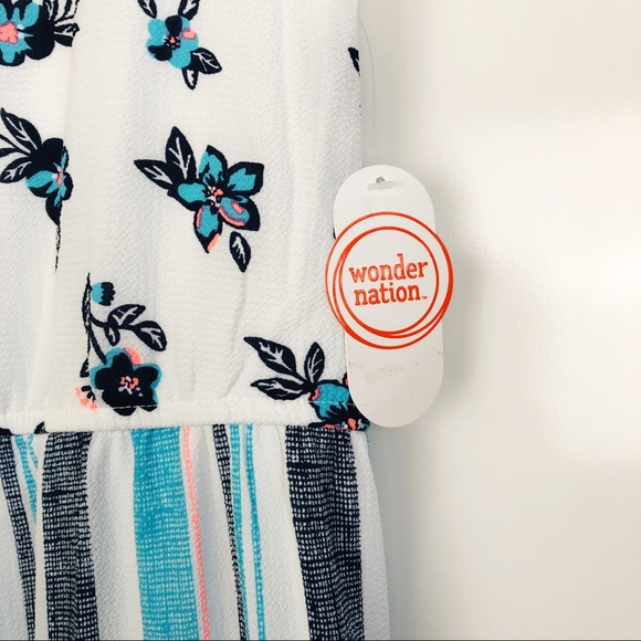 WONDER NATION FLORAL BLUE AND WHITE TIRED MAXI XL - Picture 8 of 10